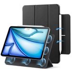 ESR Magnetic iPad Case for Air 11 Inch (2024) M2, Air 6th Generation/Air 5th Generation 2022/Air 4th Generation 2020, Slim Trifold Stand Case, Supports Apple Pencil Pro/USB-C, Auto Wake/Sleep, Black