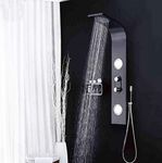 Black Shower Panel Column Tower with Body Jets and Waterfall Bathroom Shower SP2