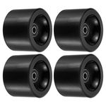 PATIKIL 70mm 78A Longboard Wheels with Black ABEC-9 Bearings, 4 Pack Soft Cruiser Wheels Street Wheels for Skateboards Skateboard Wheel PU, Black