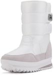 DADAWEN Women's Waterproof Frosty Snow Boot White US Size 6.5