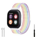 Replacement Kids Band for Gizmo Watch, Breathable Hook Loop Nylon Strap Watch Band with Quick Release Pins Compatible with Gizmo Watch 2/1 (Rainbow)