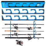 PLUSINNO H5 Horizontal Fishing Rod/Pole Holders, Fishing Pole Holders for Garage, Wall or Ceiling Mounted Fishing Rod Rack…