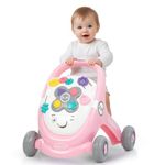 Baybee Oleo Baby Walker for Kids, Baby Push Walker with Music, LED Light, Rotating Gears & Grip Handle | Activity Kids Walker for Baby Toddlers | Baby Walkers for 0 to 2 Years Boy Girl (Lite Pink)