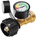 CALPOSE Propane Tank Gauge, 3 Colors Coded Universal for Cylinder, Grill, Heater, RV Camper and More, 5-40 Pound LP Tank Gas Level Indicator, QCC1 / Type 1 Connection