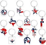 Landical 12 Pcs Texas Metal Keychain Texas Gifts and Souvenirs Lone Star State Map Shaped Texas Keychain God Bless Texas Souvenirs