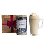 Martins Chocolatier Hot Chocolate Gift Set (White) | Drinking Chocolate Made with Belgian Chocolate Shavings | Includes Glass and Marshmallows