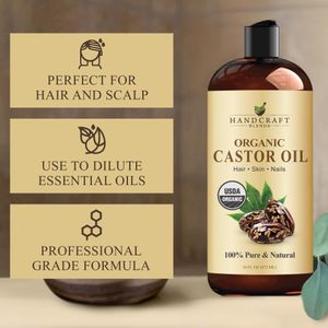 Handcraft Blends Organic Castor Oil 473ml – Pure Expeller-Pressed, Hexane-Free