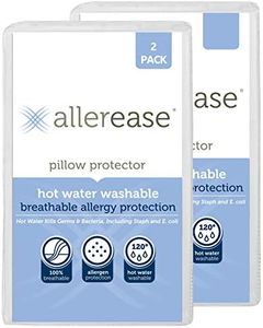 AllerEase Hot Water Washable Zippered Pillow Protector -Hypoallergenic Zippered Pillow Protectors, Allergist Recommended, Prevent Collection of Dust Mites and Other Allergens, King Sized, Pack of 2