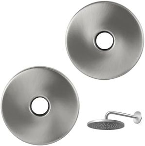 [2 Pack] Extra Large Stainless Steel Showerhead Escutcheon Plate Set - 3.5" Shower Arm Flange to Cover up Miss Cuts - Shower Remodeling Plate for a TimelessTouch - Easy Install Plumbing Cover Plates