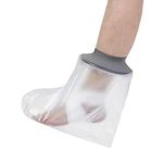 EVERCRYO Waterproof Adult Foot Cast Cover for Shower, Bath - Reusable Cast and Bandage Protector - Watertight Protection for Broken Foot, Ankle (Grey)