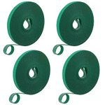 Asaisimg 4 Rolls Plant Ties Garden Ties Green Tape, Garden Hook and Loop Green Tapes, Reusable Adjustable Plant Twist Tie for Plant Gardening, Tomato Ties Plant Support (40 Meters)