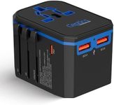 Ceptics International Power Adapter, World Travel adapter w/ PD 30W USB-C - 2 USB-A Ports Universal Adapter, Type A C G I Output for worldwide use, UP-10KU