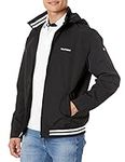 Tommy Hilfiger Men's Lightweight Waterproof Regatta Bomber Jacket, Deep Black, Large