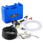 Orion Motor Tech Diesel Transfer Pump Kit, 12V Fuel Transfer Pump Kit with Nozzle & Hoses, Portable Electric Fuel Pump for Transformer Machine with Carry Case, Automotive Self Priming Oil Extractor