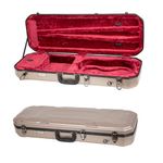 Crossrock Oblong Case fits 4/4 Full-Size Violin, Includes Interior Compartment, 2 Bow Holders, Security Lock, and Detachable Straps-Champagne (CRA860VFCH-R)