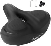 TONBUX Wide Bike Seat for Men Women Comfort, Comfortable Bicycle Seat Cushion, Memory Foam Bike Saddle Compatible with Peloton/Commuter/Stationary/Cruiser/Ebike
