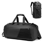 Gym Duffle Bag Waterproof Sports Duffel Bags Travel Weekender Bag for Men Women Overnight Bag with Shoes Compartment Black