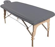 ForPro Waterproof Massage Table Cover, Protective Spa Treatment Sheet Set for Massage Tables, Machine Washable, Includes Massage Fitted Sheet and Face Rest Cover, Cool Grey