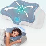 Memory Foam Cervical Pillow for Neck Pain Relief Sleeping: Orthopedic Neck Support Pillow for Neck Pain - Ergonomic Side Sleeper Pillow for sleeping - Contour Bed Pillows for Side Back Stomach Sleeper