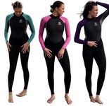 Matai Ladies 3/2 mm Neoprene Full length Wetsuit for Canoe Kayak Surfing Jetski Sailing Paddleboarding - UK ladies sizes 8, 10, 12, 14, 16, 18, 20 & 22 (12, Black/Teal)