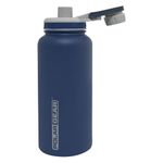 Polar Gear Stainless Steel Water Bottle 1L - Double Wall Vacuum Insulated Water Bottles with Dust Cover Screw Cap, Leakproof Metal Water Bottle, BPA Free Drinking Bottle with Carry Handle (Indigo)