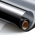 HooTown Window Tint for One Way Daytime Privacy Window Film Heat Control Sun Blocking Anti UV Non-Adhesive Static Cling Reflective Mirror Glass Film for Home Office, Black Silver, 17.7 in x 13.1 ft