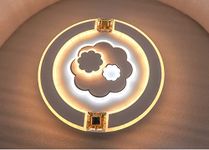 swanart Modern LED Ceiling Light Round Shape Flush Mount Chandelier (Round)Fibre glass