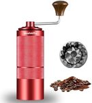 NewlukPro M6 Manual Coffee Grinder,Beautiful Design for Women,Smooth Grinding & Labor Saving,Portable Mini Hand Coffee Grinder for Espresso Pour Over French Press at Home or Camping Travling,Red