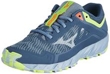 Mizuno Women's Wave Ibuki 3 Trail Running Shoe, Vindigo Subduedb Neolime, 7.5 UK