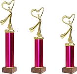 Personalised Modern Dance Trophy Achievement Multi Award Pink and Gold - Enter Your Own Custom Text (Medium)