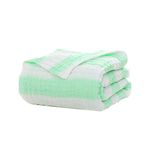 BABY STATION Muslin Baby Bath Towel Large Gauze Super Soft Baby Bath Towel Washcloths, 6 Layers 100% Cotton Infant Towel Newborn Towel Blanket Suitable for Baby's Delicate Skin (Green Striped)