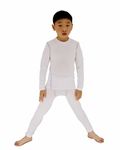 LANBAOSI Kids Boys Ski Base Layer Thermal Underwear Long Sleeve Top and Leggings Set Compression Athletic Shirt Tights, 7, White