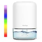 Devology Portable Compact 1100ml Mini Dehumidifier - Electric Energy Efficient - Mould, Mildew, Damp & Condensation Remover for Home, Office, Garage - Super Quiet <30dB 7 LED Mood Lighting Colours