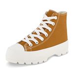 CUSHIONAIRE CUSHIONAIREWomen'SVespaHighTopCanvasSneaker+MemoryFoamAndSideZipper,Tan7.5TanZip