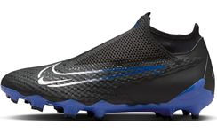 Nike Phantom Gx Academy DF Fg/MG Men's Trainers, Black Chrome Hyper Royal, 7.5 US