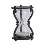 SOFFEE DESIGN 5-6 Minute Hourglass Sand Timer, Vintage Distressed Sand Clock, Iron Sand Watch with White Sand, Antique Sandglass for Home, Desk, Kitchen, Office Decor, Black