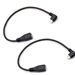 Micro USB Left Angle,Micro USB Extension Cable, 90 Degree Micro-B Male to Female Extension Cable, Data Transferring Cable Suitable for Samsung, HTC, Huawefti, Driving Recorder,Sony and More-2pack