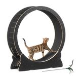 Mondeer Cat Wheel, Cat Exercise for Indoor Cats with Carpeted Runway, 43.3 inch XL Cat Treadmill with Removable Carpet, for Running Walking Training (Black)