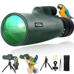 FIZILI Monocular Telescope for Adults - High Powered 10-30x50,HD Waterproof, BAK4 Prism, FMC Lens, Smartphone Adapter & Tripod - Ideal for Bird Watching, Hiking, Hunting, Traveling (Green)