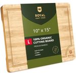 Extra Large Organic Bamboo Cutting Board with Juice Groove - Kitchen Chopping Board for Meat (Butcher Block) Cheese and Vegetables (Natural, Large)
