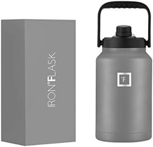 IRON °FLASK Sports Water Bottle - 128 Oz/One Gallon,1 Lid, Vacuum Insulated Stainless Steel, Hot Cold, Modern Double Walled, Simple Thermo Mug, Hydro Metal Canteen Jug Growler