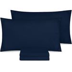 Utopia Bedding Pillow Cases 4 Pack- Standard Size 50x75 cm - 100% Brushed Microfiber Pillowcases with Envelope Closure - Wrinkle, Fade, Stain Resistant Pillow Cases - Navy