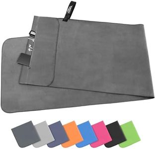 Pameil Toalla de Microfibra | 120x50cm Toalla Deporte Ligera, Absorbente y de Secado Rápido | Toalla Gimnasio con Bolsillo De Cremallera para Playa, Camping, Yoga y Sauna