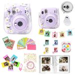 WOGOZAN Kit for Fujifilm Instax Mini 11 Instant Camera Film Case Accessories(Case/Photo Film Album/Selfie Mirror/Photo Frames/Photo Stickers & Others) (Transparent Daisy)