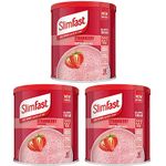 Meal Replacement SlimFast Meal Shake Powder Strawberry 10 Servings 365g Pack of 3 | High in Protein, Source of Fibre, Healthy Shake for Balanced Diet Plan with Vitamins and Minerals