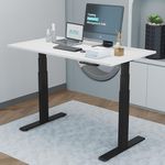 JIN OFFICE Height Adjustable Desk Electric | Dual Motor 3-Stage Sit Stand Desk|125 Kg Wt. Capacity Memory Presets|Motorized Table (Black Frame | White Table Top 1200 by 750 mm)