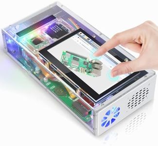 FREENOVE Raspberry Pi 5 Case with Screen (4.3'' Touchscreen), 128GB M.2 NVMe SSD 800 MB/s, 5 MP Camera, OLED Screen, Stereo Speakers, 3.5 mm and Optical Audio (S/PDIF)