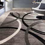 Rugshop Modern Wavy Circles Desing Area Rug 5' 3" x 7' 3" Gray