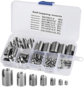 Tyenaza 50Pcs Quick Thread Insert with Storage Case, M3 M12 Self Tapping Thread Insert, Stainless Steel Inner Thread Self Tapping Thread Inserts Set, Thread Reinforce Repair Tool