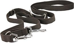 Dogs My Love 1" Wide Cotton Web 6-Way European Multi-Functional Dog Leash, Adjustable Lead 45"-78" Long, Large (Brown)